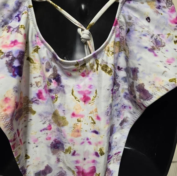 J.Crew Flora Obscura X strappy-back plunge one-piece in kaleidoscope Floral Sz16 - Picture 6 of 11